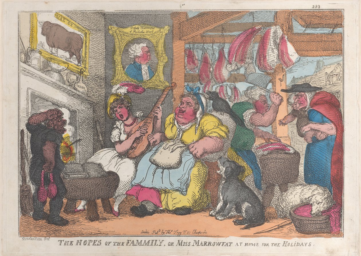 The Hopes of the Family, or Miss Marrowfat at Home for the Holidays, 1809-13 by Thomas Rowlandson
