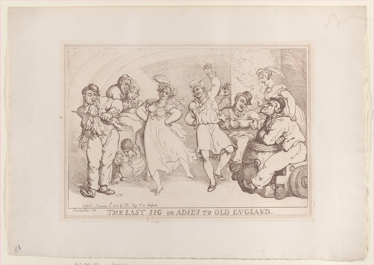The Last Jig or Adieu to Old England by Thomas Rowlandson