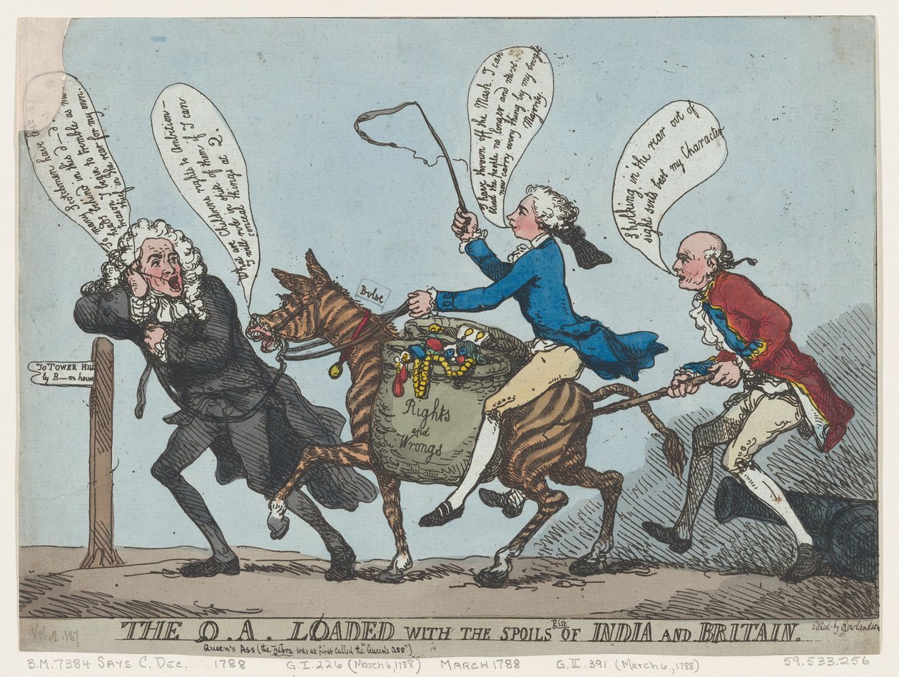 The Q.A. Loaded With The Spoils of India and Britain by Thomas Rowlandson
