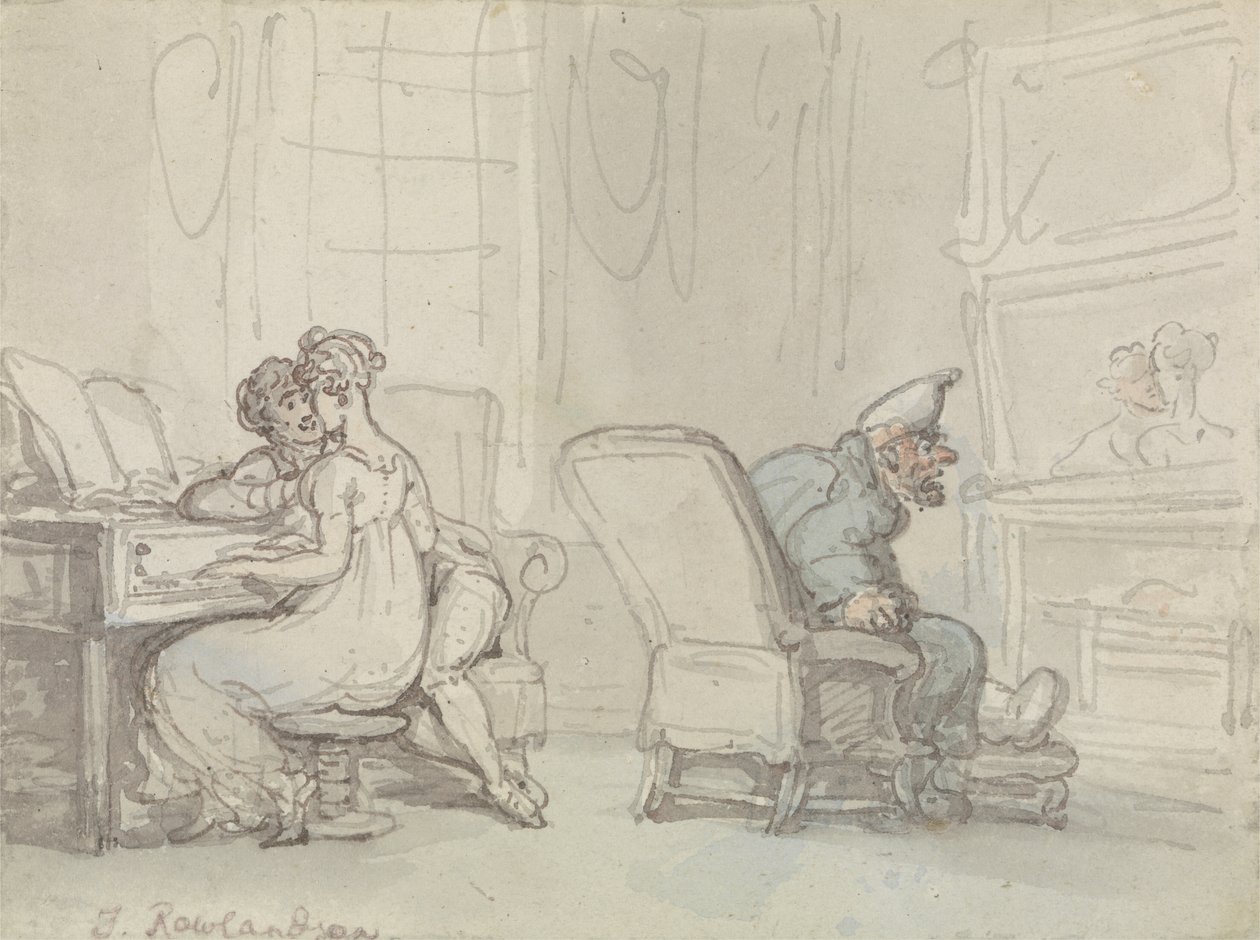 The Reflection by Thomas Rowlandson