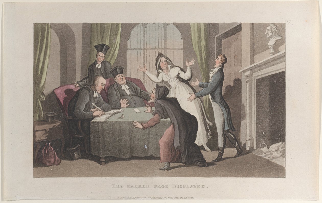 The Sacred Page Displayed, from Journal of Sentimental Travels in the Southern Provinces by Thomas Rowlandson