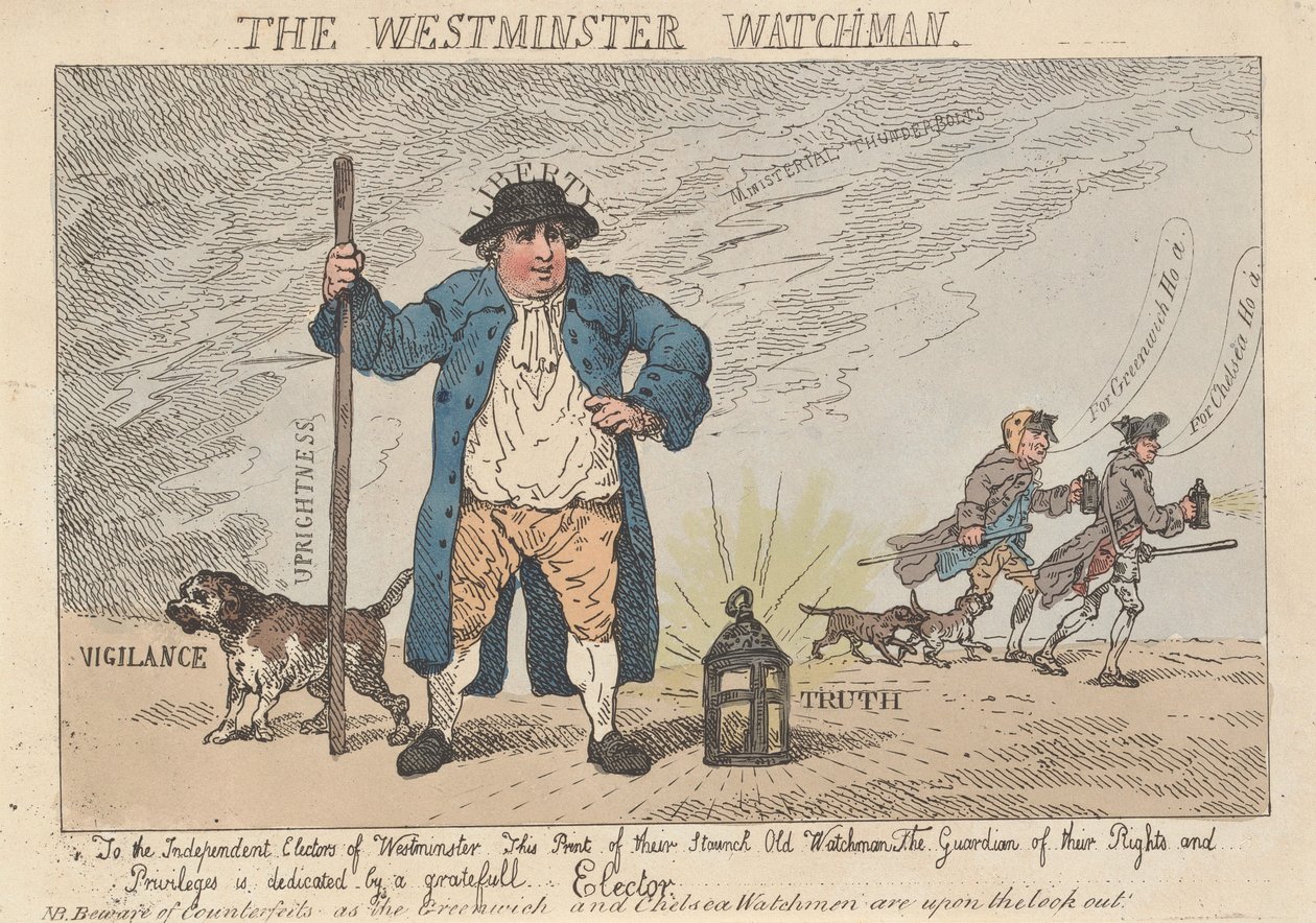 The Westminster Watchman by Thomas Rowlandson