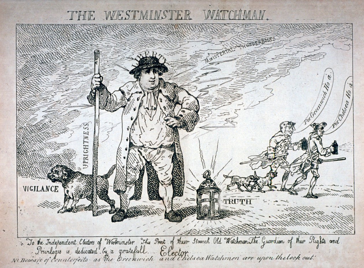 The Westminster Watchman by Thomas Rowlandson