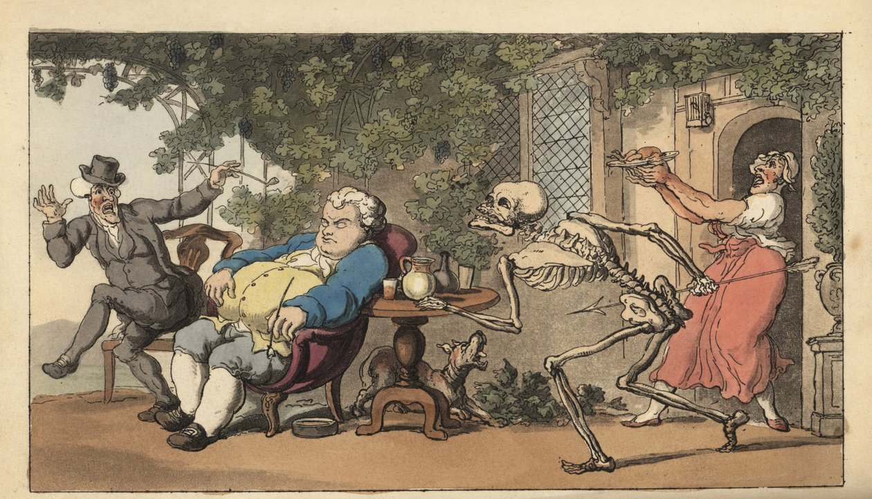 The skeleton of Death comes for Tom Higgins, a bricklayer