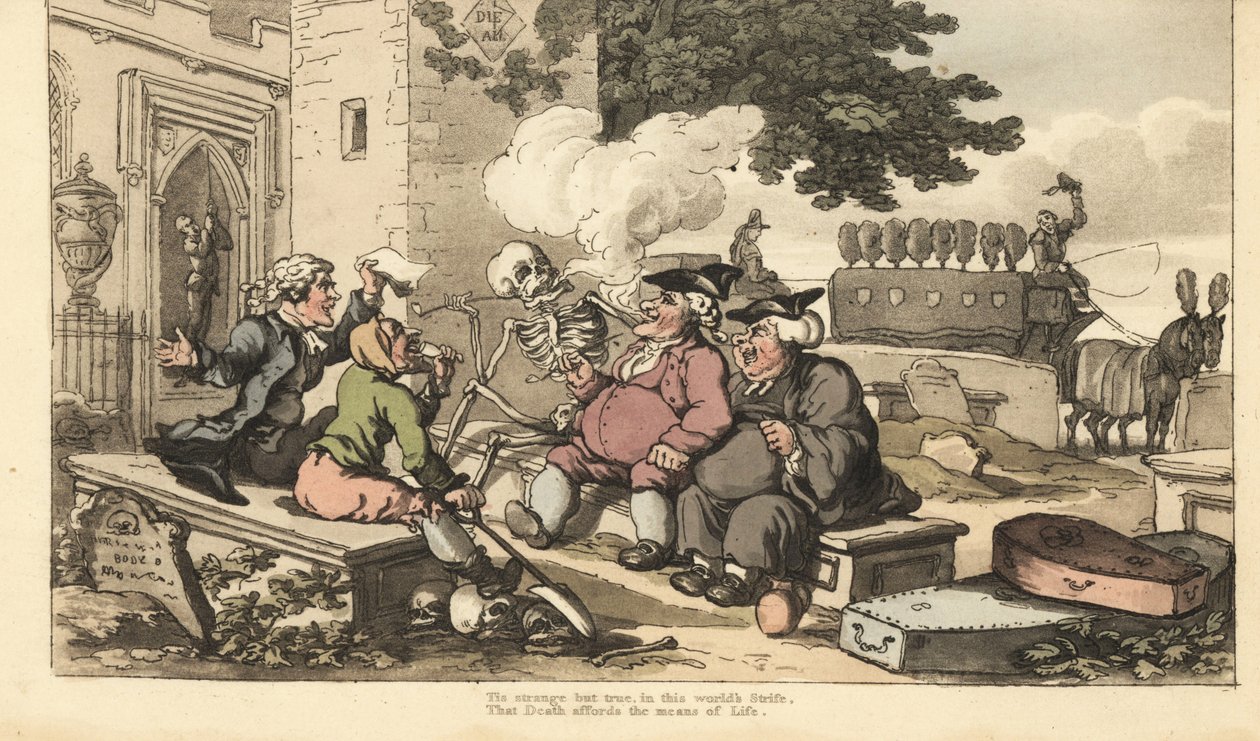 The Churchyard Debate by Thomas Rowlandson