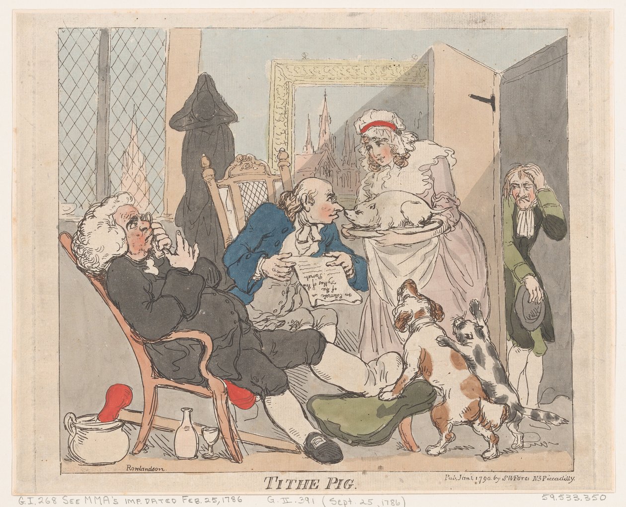 Tithe Pig, January 1, 1790 by Thomas Rowlandson
