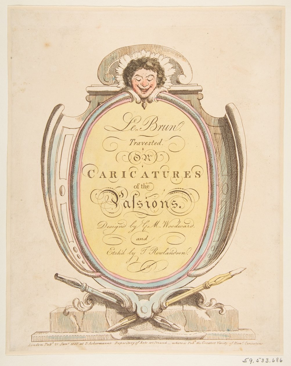 Title Page: Le Brun Travested, or Caricatures of the Passions by Thomas Rowlandson
