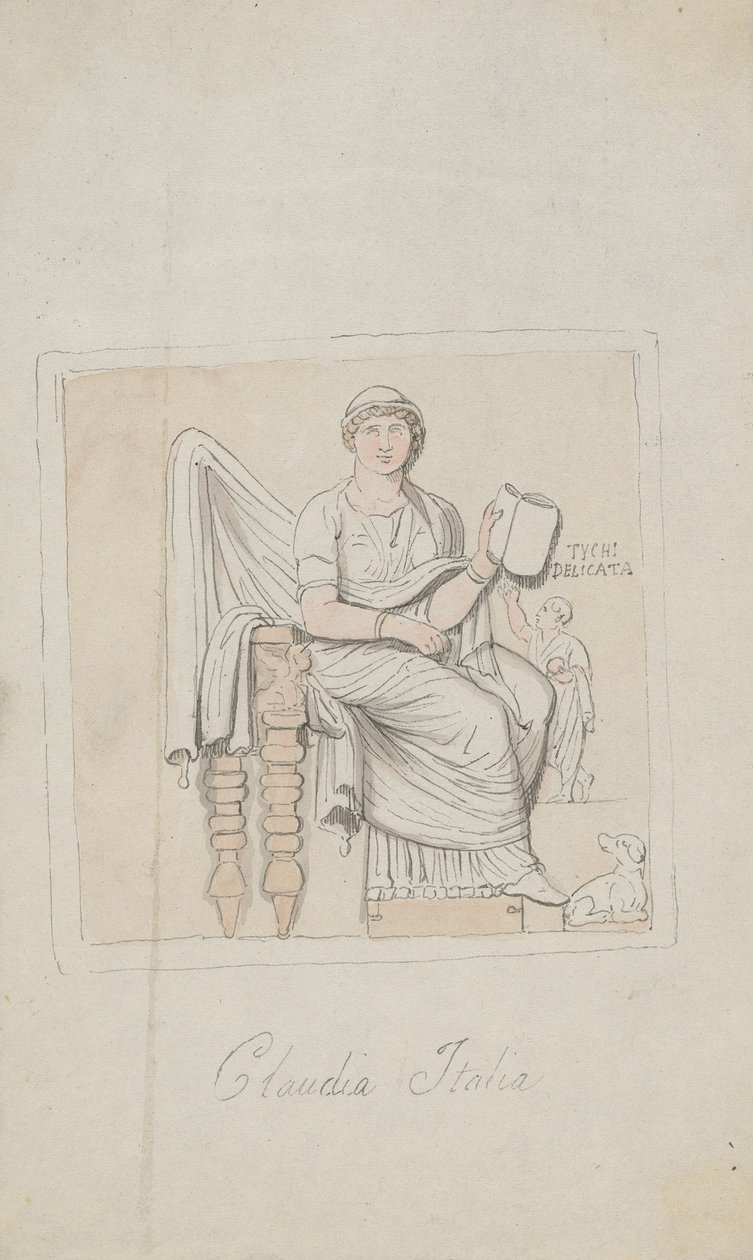 Tombstone, Claudia Italia as the Allegory of Music by Thomas Rowlandson