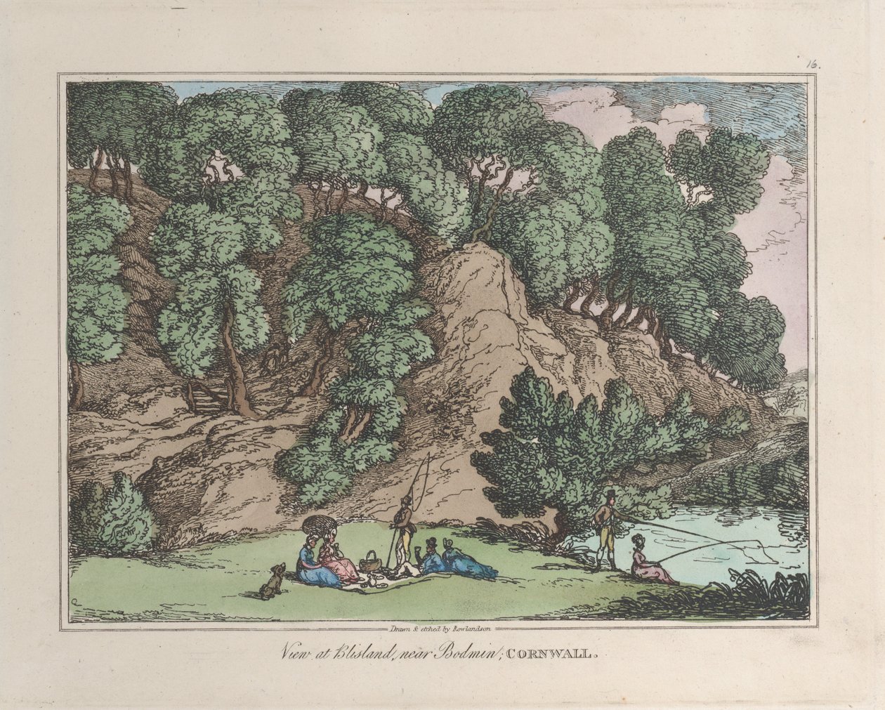 View at Blisland, near Bodmin, Cornwall, from Sketches from Nature by Thomas Rowlandson