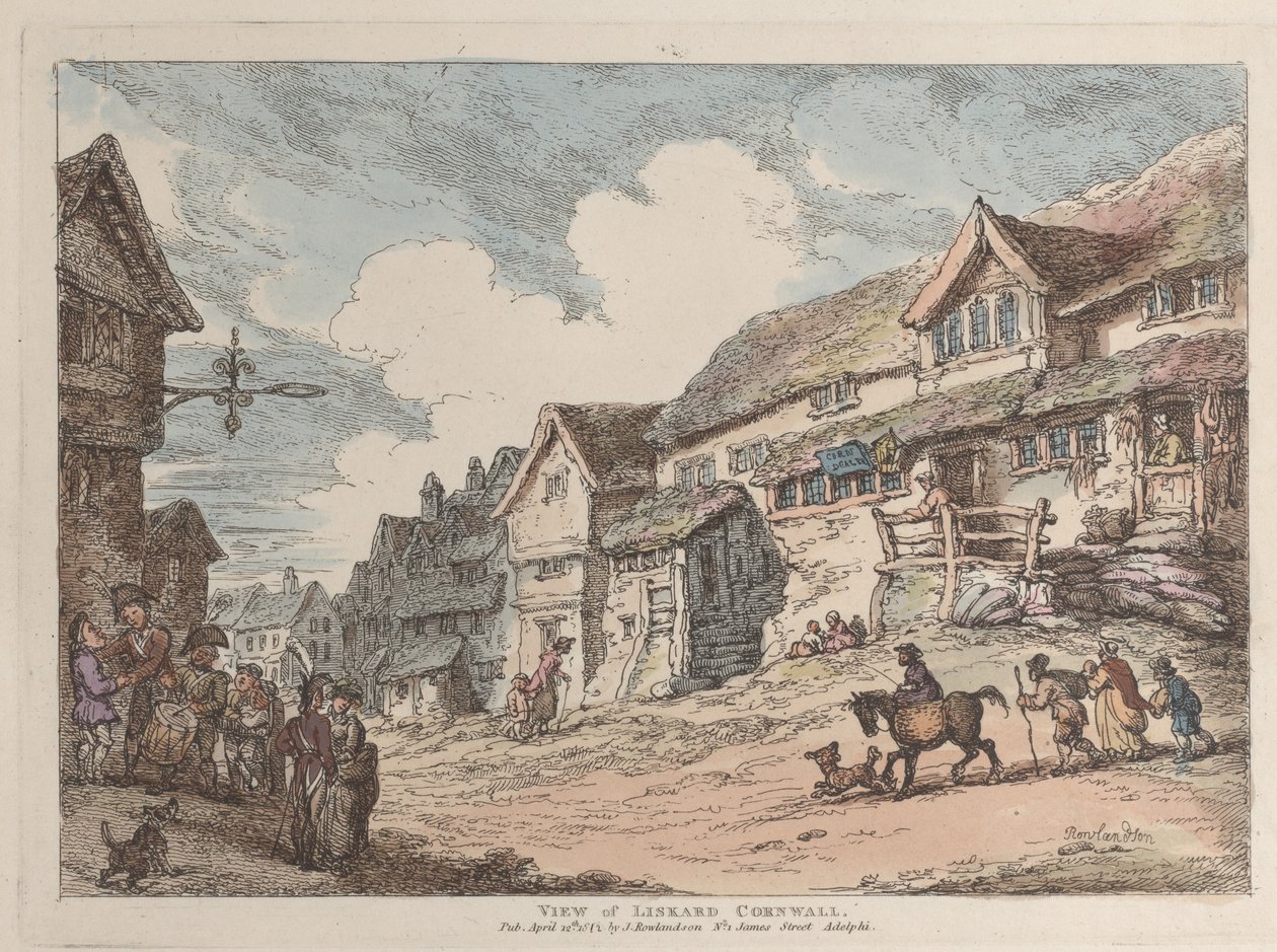 View of Liskard, Cornwall, from Views in Cornwall, April 12, 1812 by Thomas Rowlandson