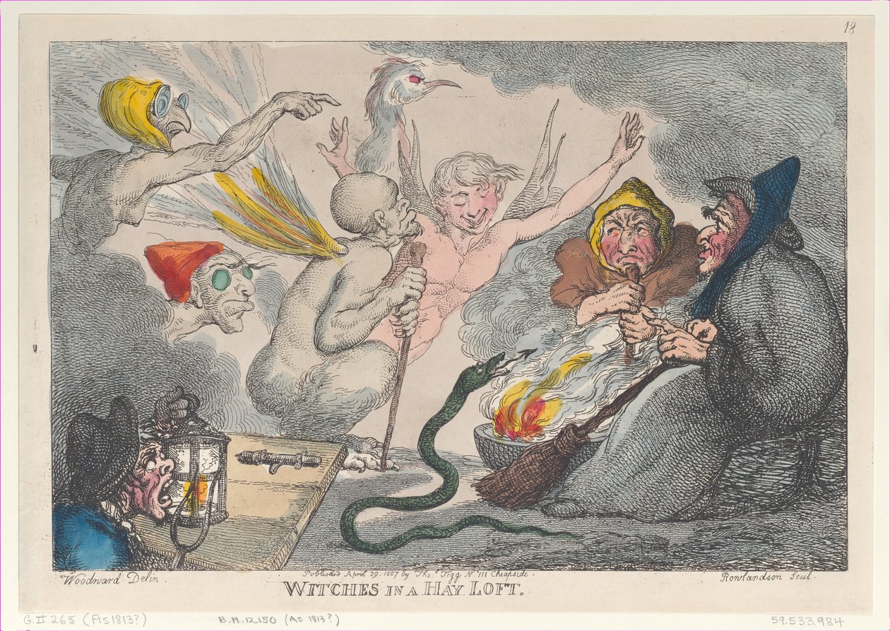 Witches in a Hay Loft by Thomas Rowlandson