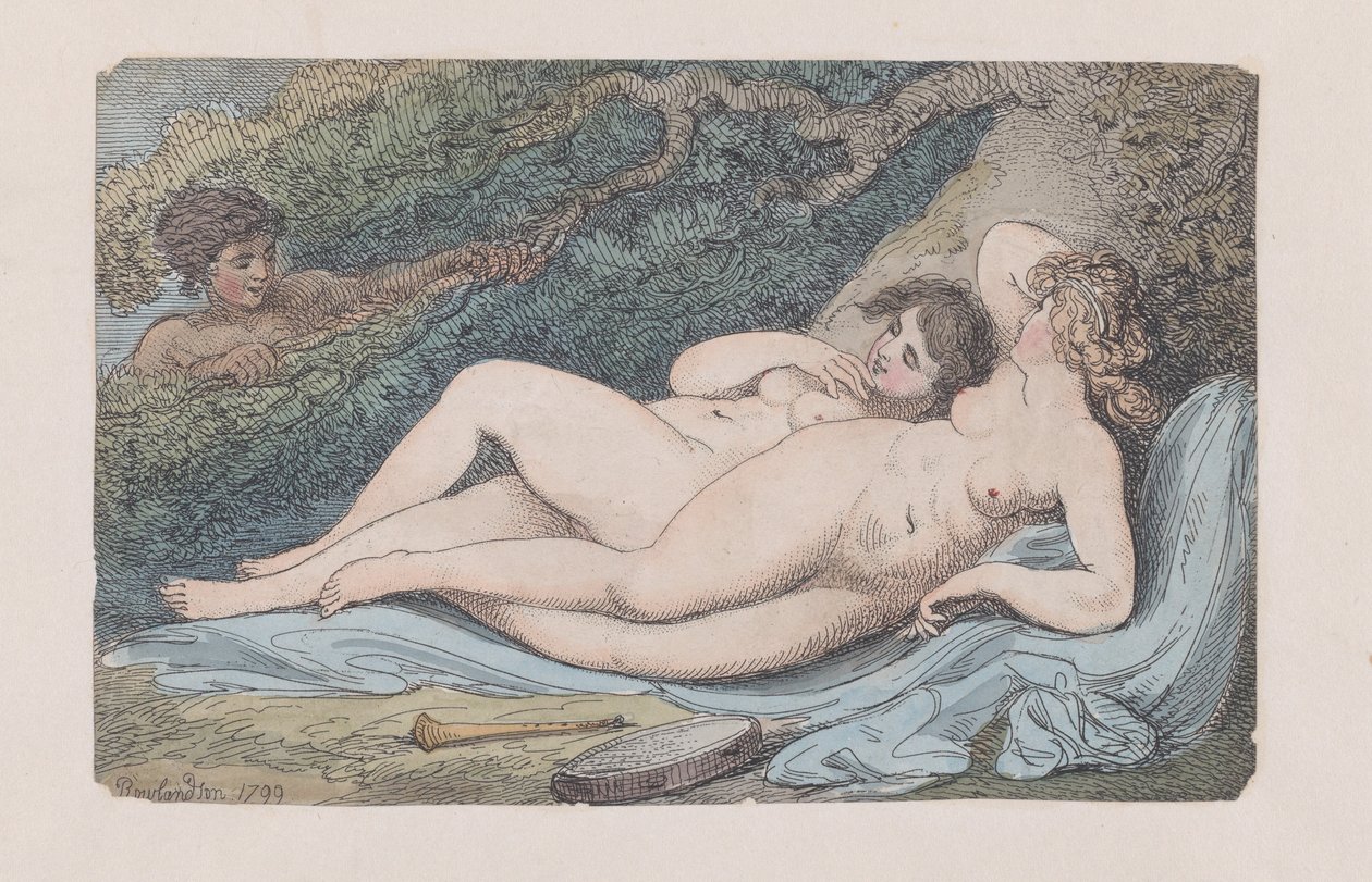 Wood-Nymphs The Discovery, 1799 by Thomas Rowlandson