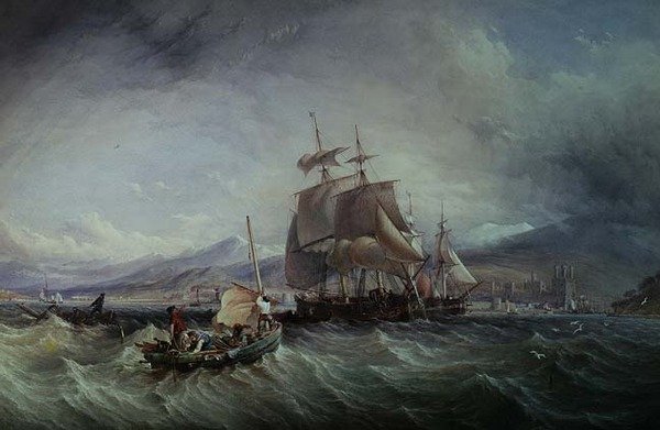 Off Caernarvon by Thomas Sewell Robins