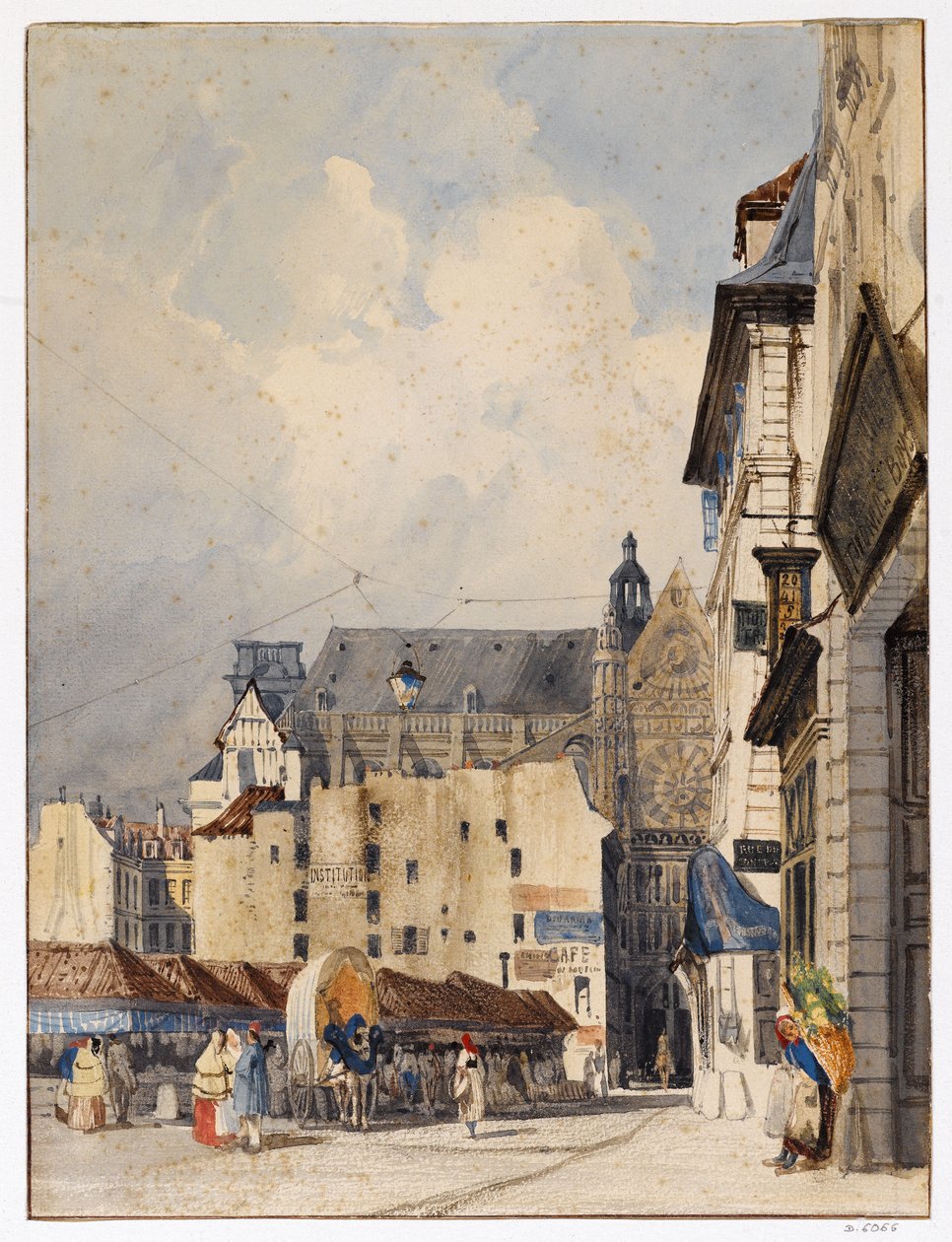 The Street of Prouvaires and the Church of Saint-Eustache by Thomas Shotter Boys