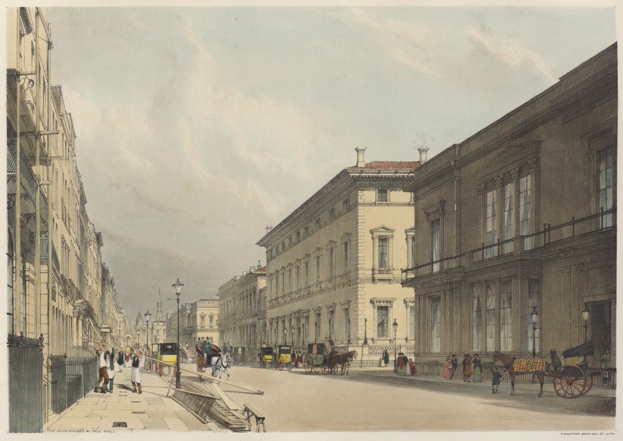 London As It Is: The Club-Houses, Pall Mall by Thomas Shotter Boys