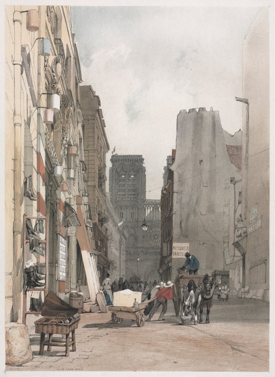 Picturesque Architecture in Paris, Ghent, Antwerp, Rouen: Notre Dame, Paris, 1839 by Thomas Shotter Boys