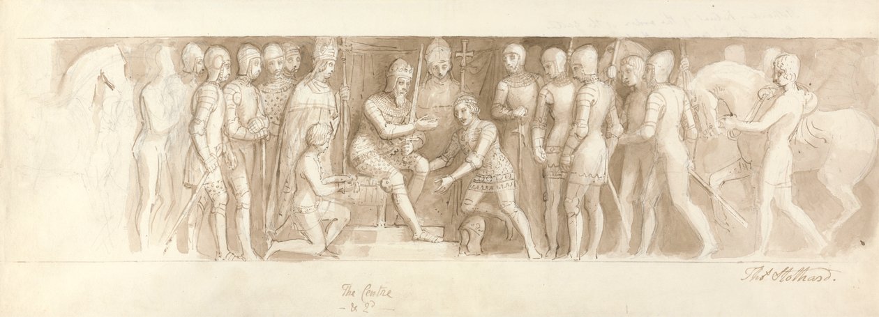 Design for the Grand Staircase, Buckingham Palace, the Centre & 2d by Thomas Stothard