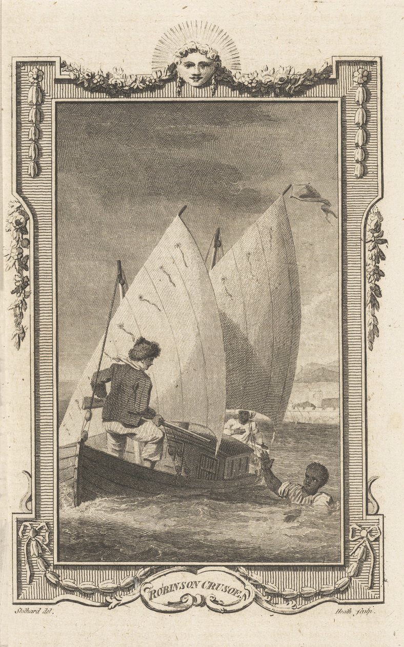 Robinson Crusoe, from the Novelists Magazine, pub. 1781 by Thomas Stothard