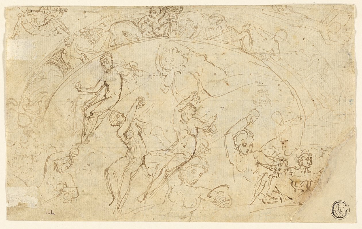 Sketches for Silver Salver (recto); Sketches of Friezes, Groups of Women (verso) by Thomas Stothard