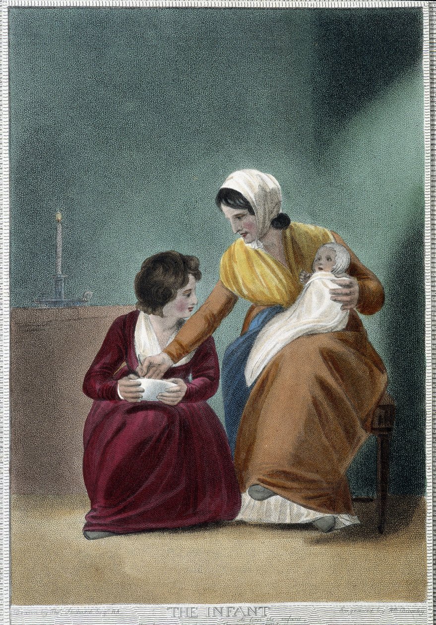 The Newborn - in "The 7 Ages of Man" by Shakespeare, ill. by W. Broniley, London by Thomas Stothard