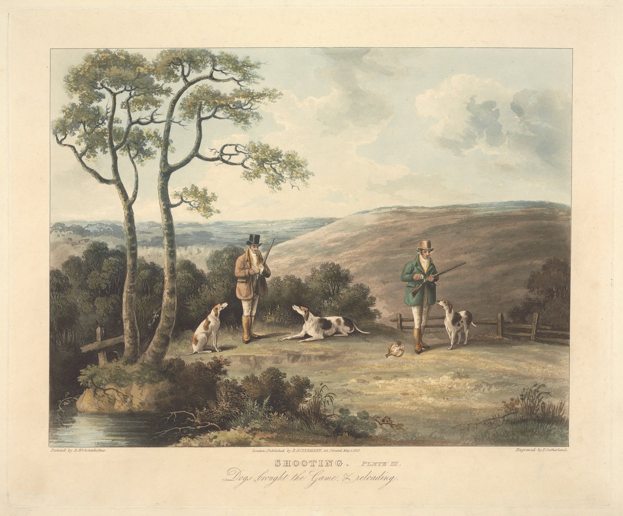 A Set of Four - Shooting: Plate III. Dogs Brought the Fame & Reloading by Thomas Sutherland