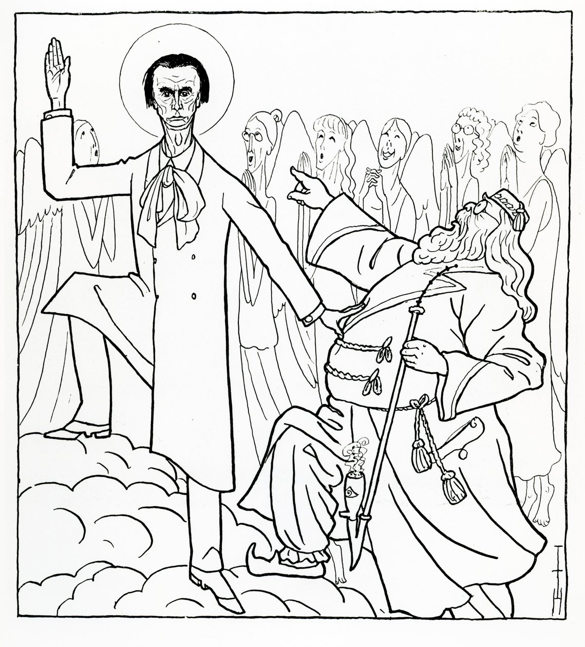 Caricature of Rudolf Steiner, illustration from 
