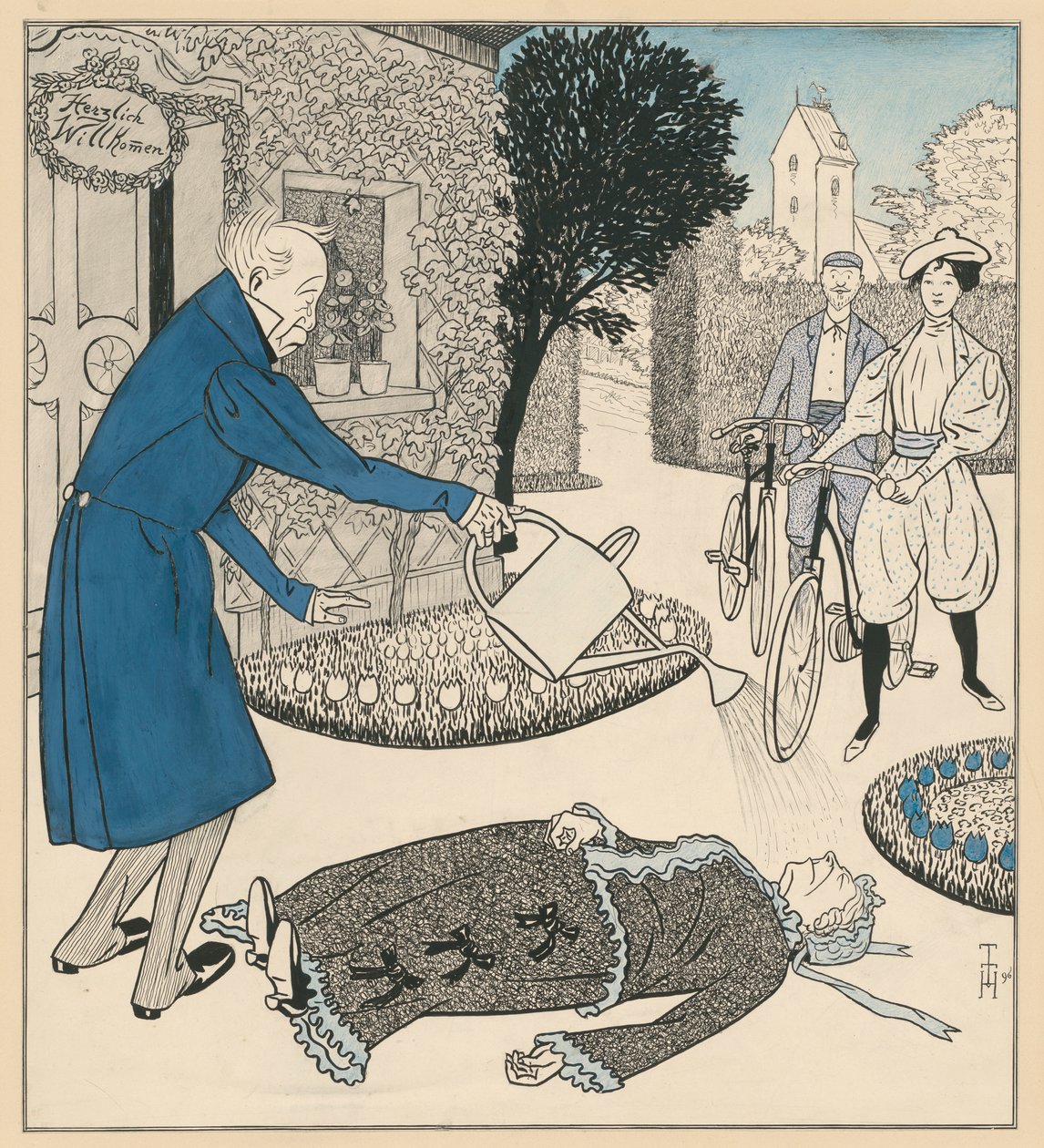 The Modern Woman or Visit of the Newlyweds by Thomas Theodor Heine