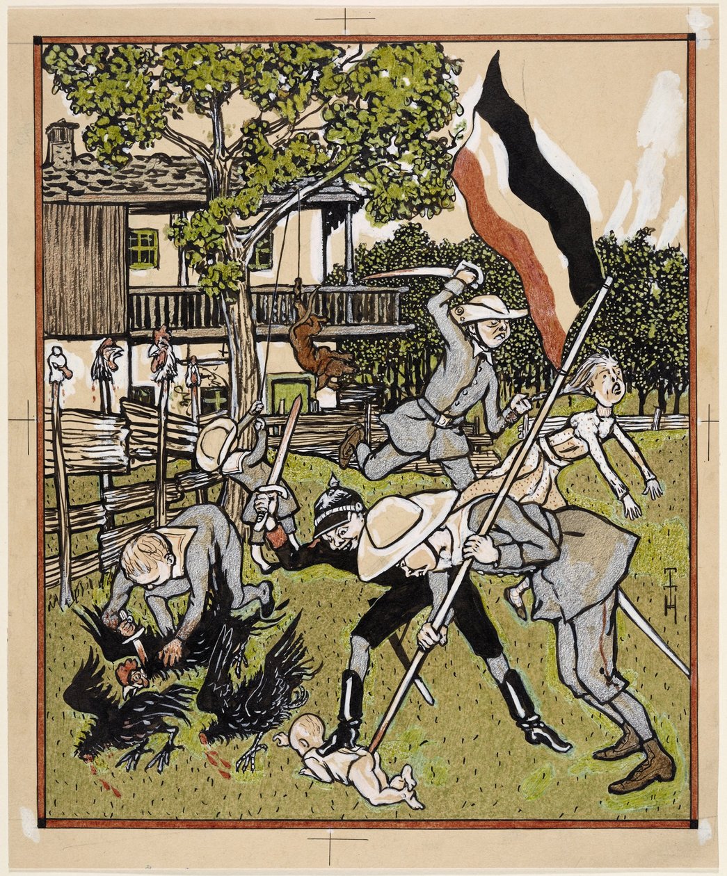 As the Old Ones Sang; Simplicissimus V/22 by Thomas Theodor Heine