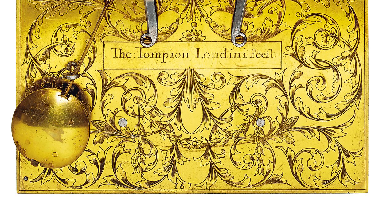 Detail of a William and Mary Striking Table Clock with Pull Quarter Repeat, No. 167, c.1690 (detail) by Thomas Tompion
