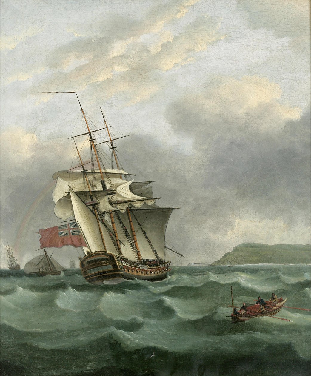 HMS Winterton Approaching Dover by Thomas Whitcombe