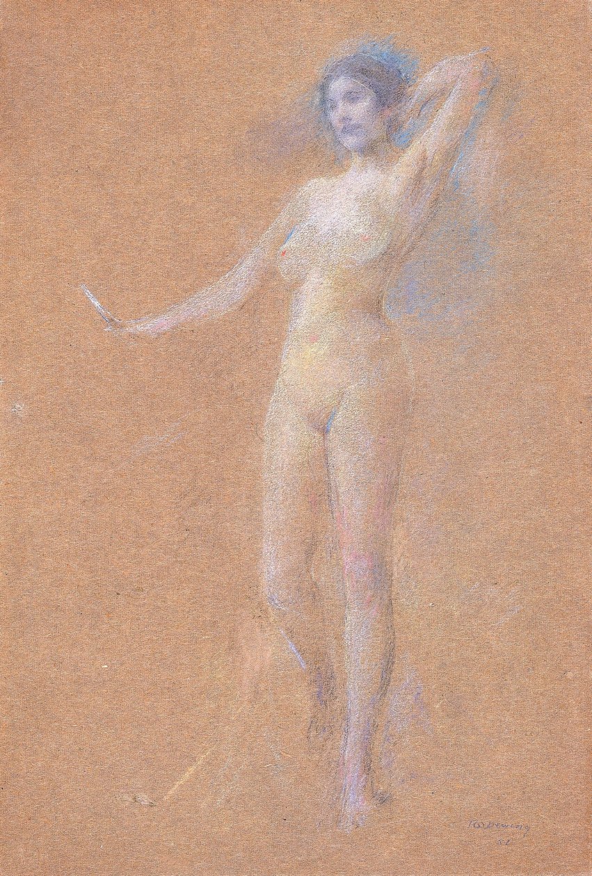 Standing Nude Figure of a Girl by Thomas Wilmer Dewing