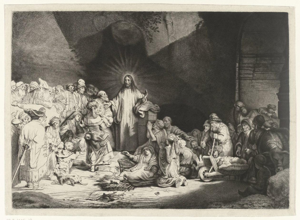 Preaching Christ (The Hundred Guilder Print) by Thomas Worlidge