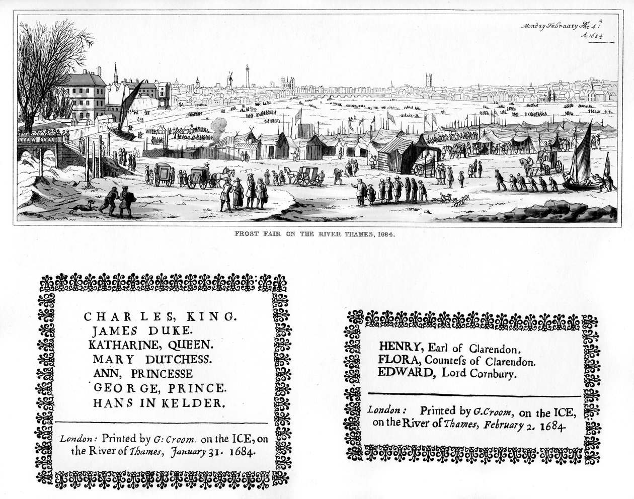 Frost Fair on the River Thames, and Specimens of Printing, February 1684, 1840 by Thomas Wyck