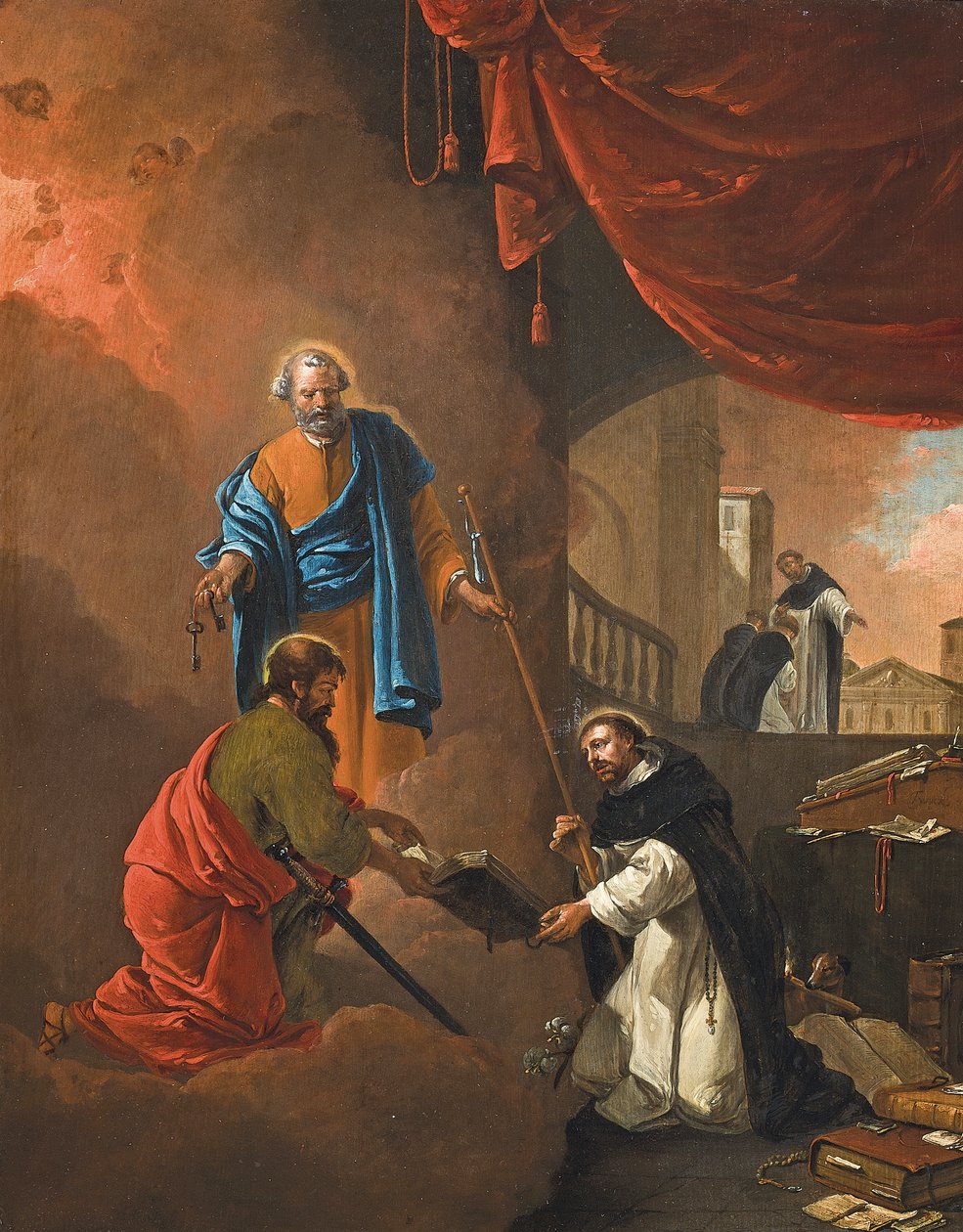 The Vision of Saint Dominic, with Saint Dominic Blessing Two Missionary Friars Beyond by Thomas Wyck