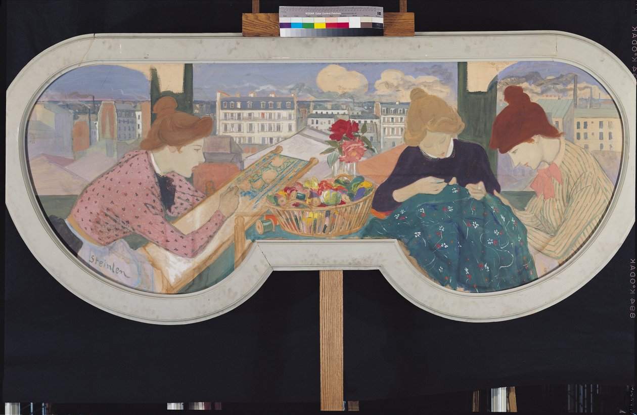 Three Women Working by Théophile Alexandre Steinlen