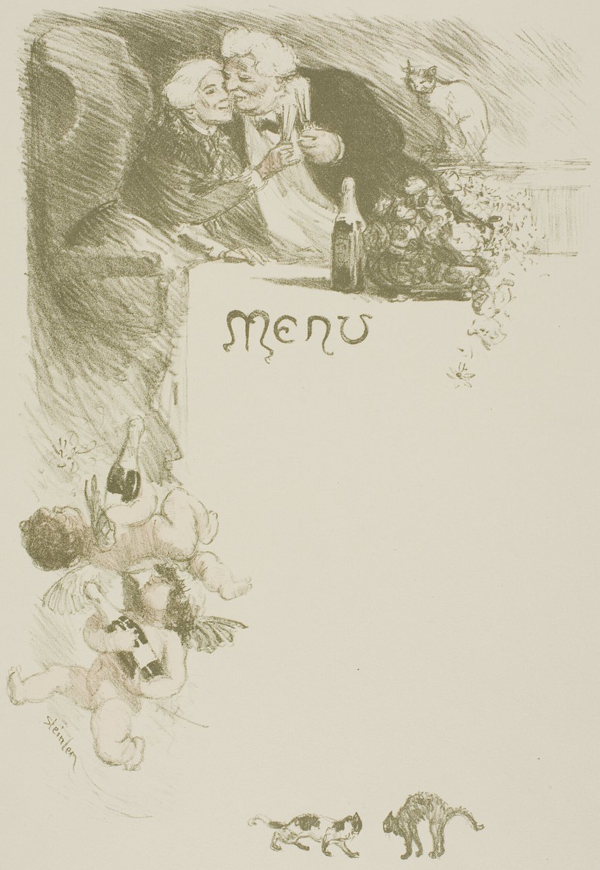 Menu Henriot by Théophile Alexandre Pierre Steinlen