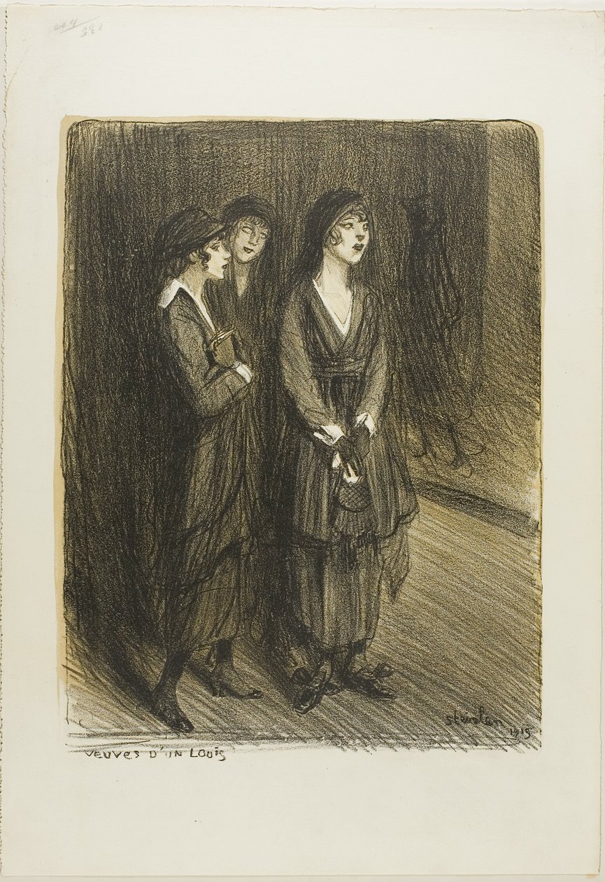Widows of a Louis, plate seven from Actualités by Théophile Alexandre Pierre Steinlen