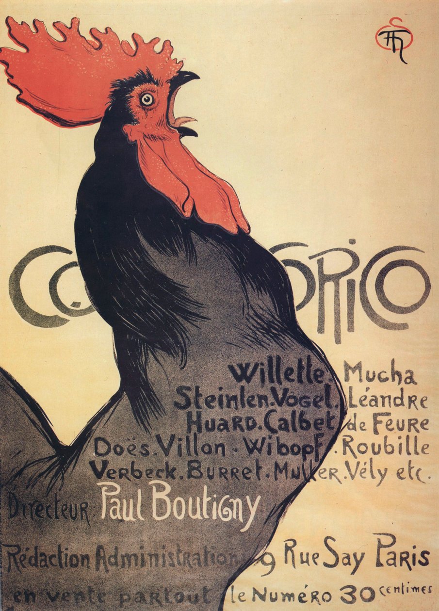 Cocorico, poster, 1899 by Théophile Alexandre Steinlen