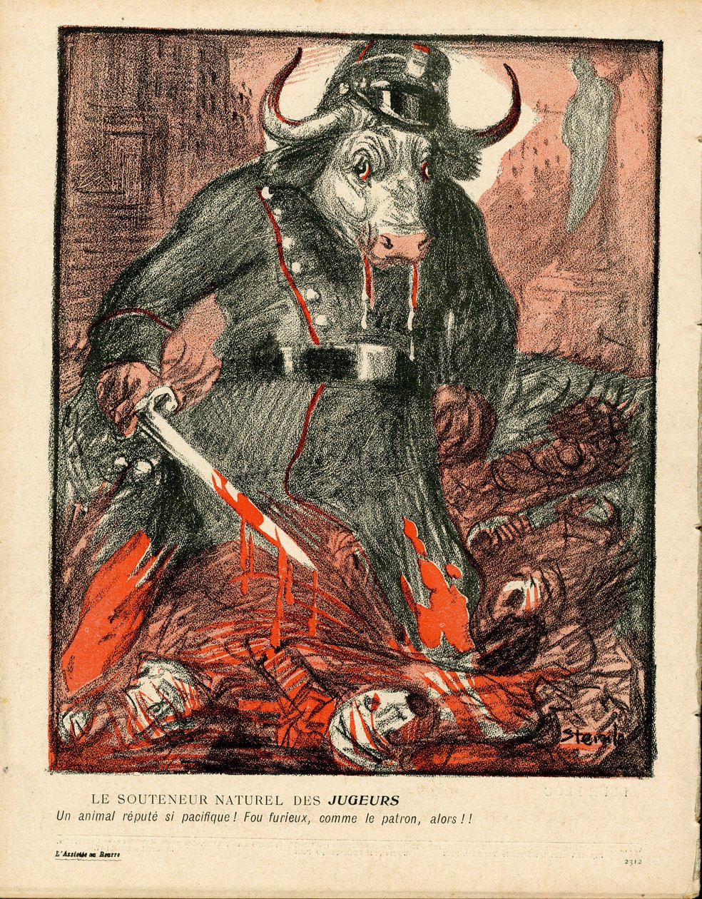Cover of The Butter Plate, Number 357, Satirical in Colors by Théophile Alexandre Steinlen