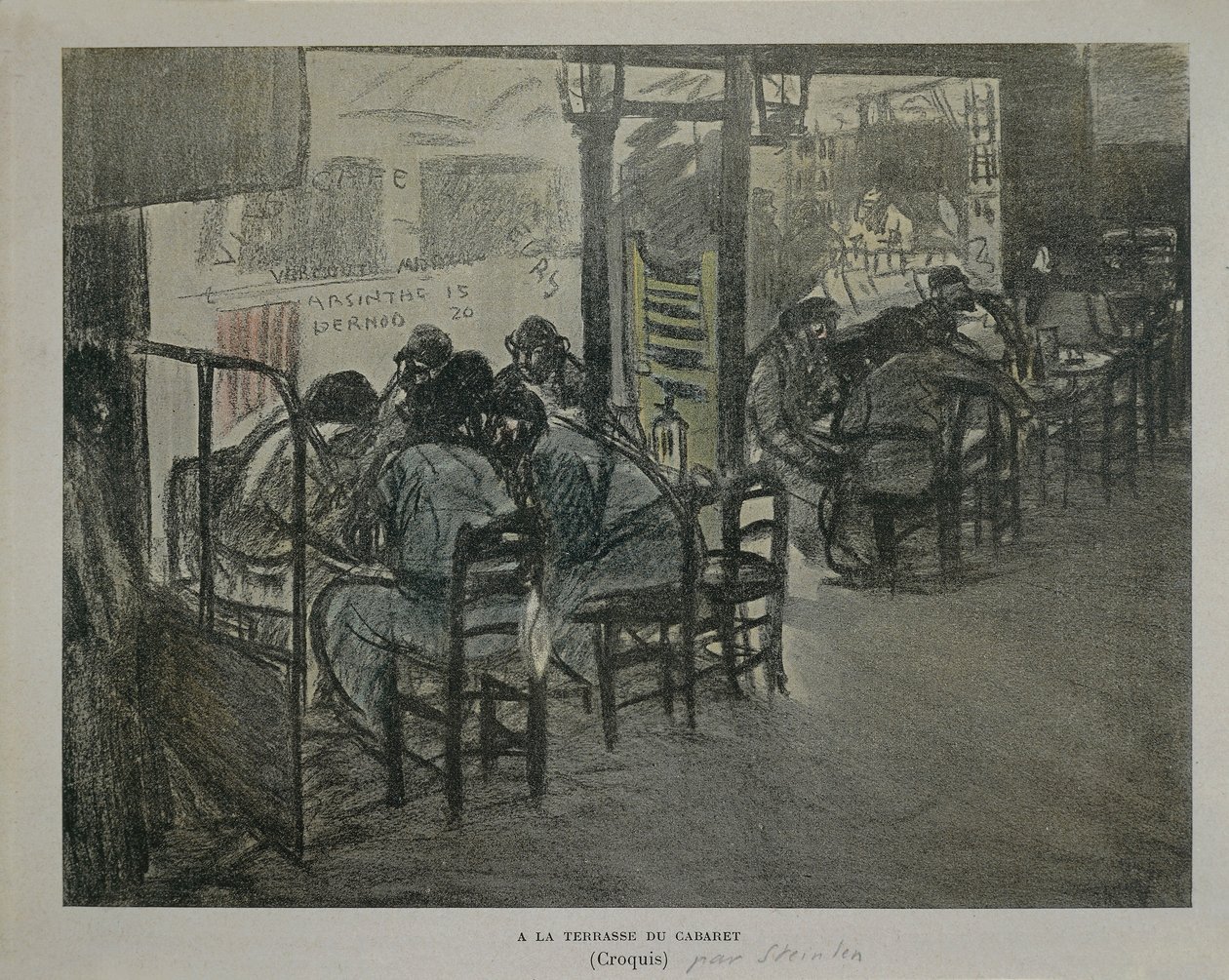 Paris on Terrace of Cafe by Théophile Alexandre Steinlen