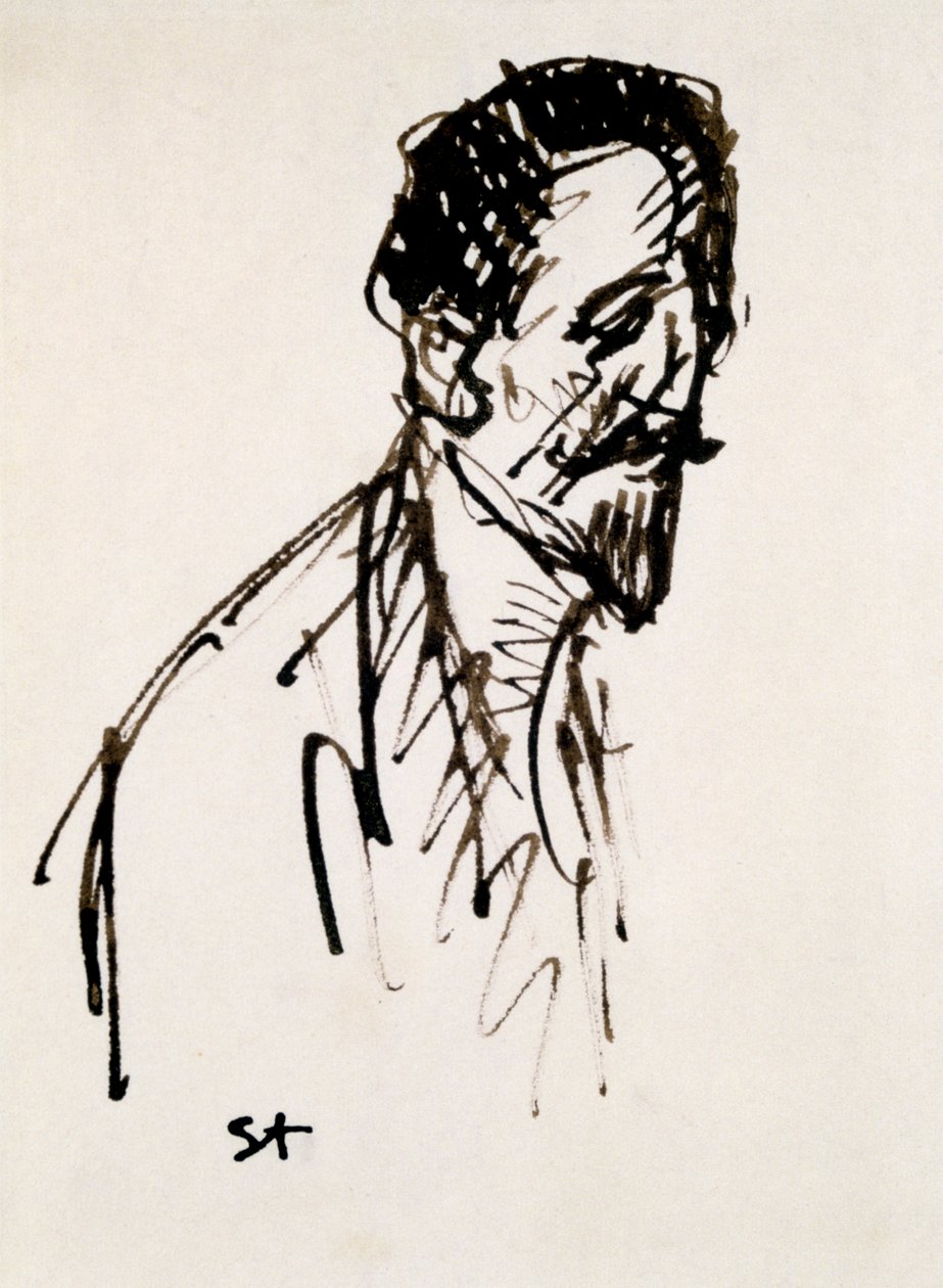 Portrait of Jehan Rictus, 20th Century by Théophile Alexandre Steinlen