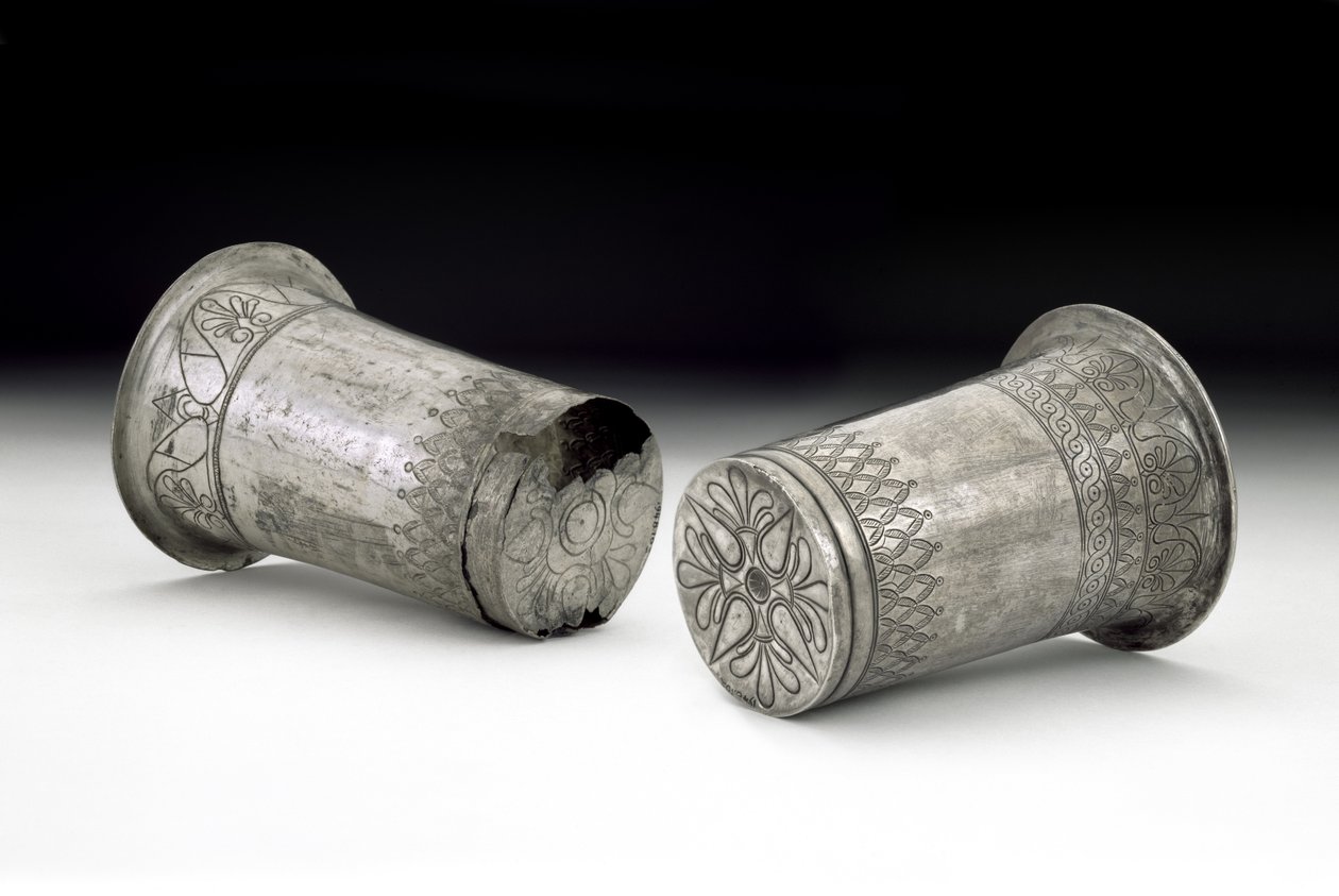 Silver beakers with incised decoration, 5th century BC by Thracian