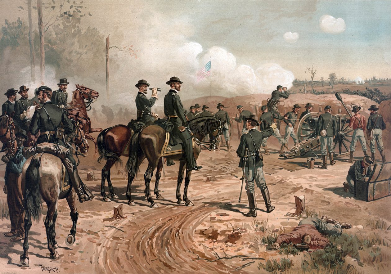 US Civil War: General Sherman During the Siege of Atlanta in 1864 by Thure de Thulstrup