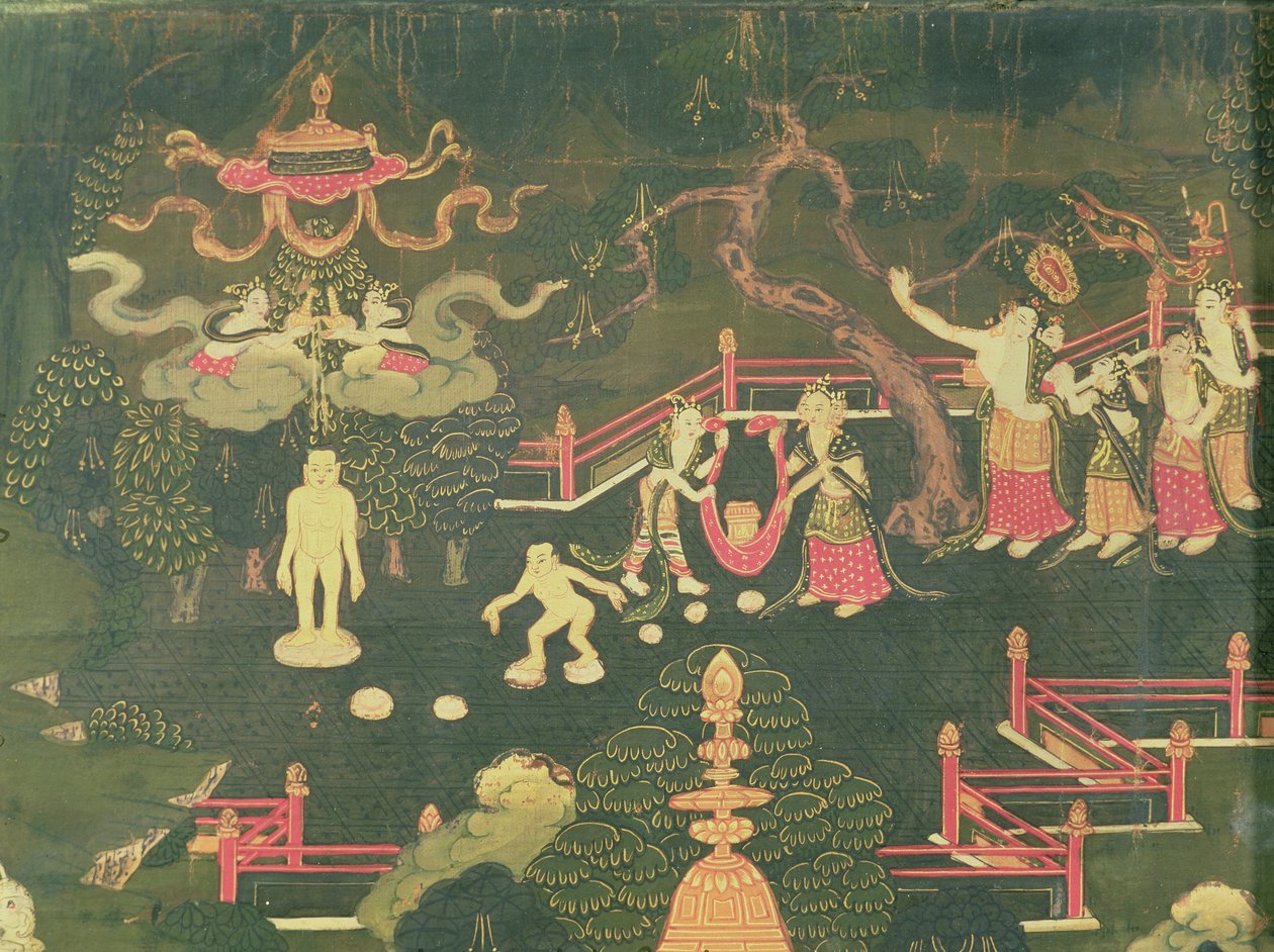 The Life of Buddha Shakyamuni (detail) by Tibetan School