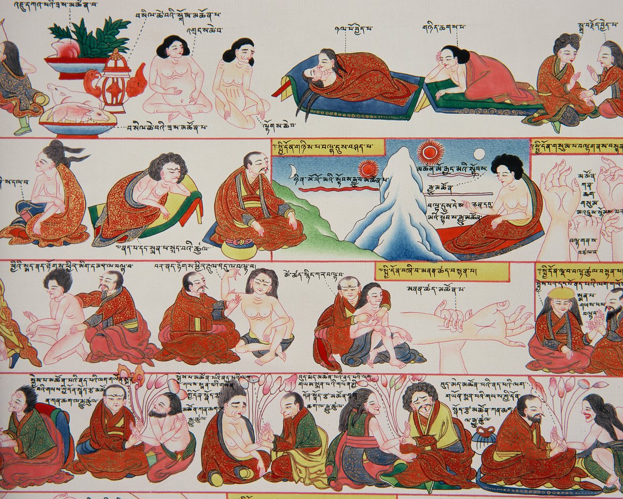 Manuscript on Tibetan Medicine (detail) by Tibetan School