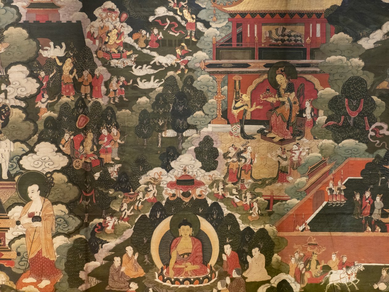 Scenes of the life of the Buddha Shakyamuni by Tibetan School