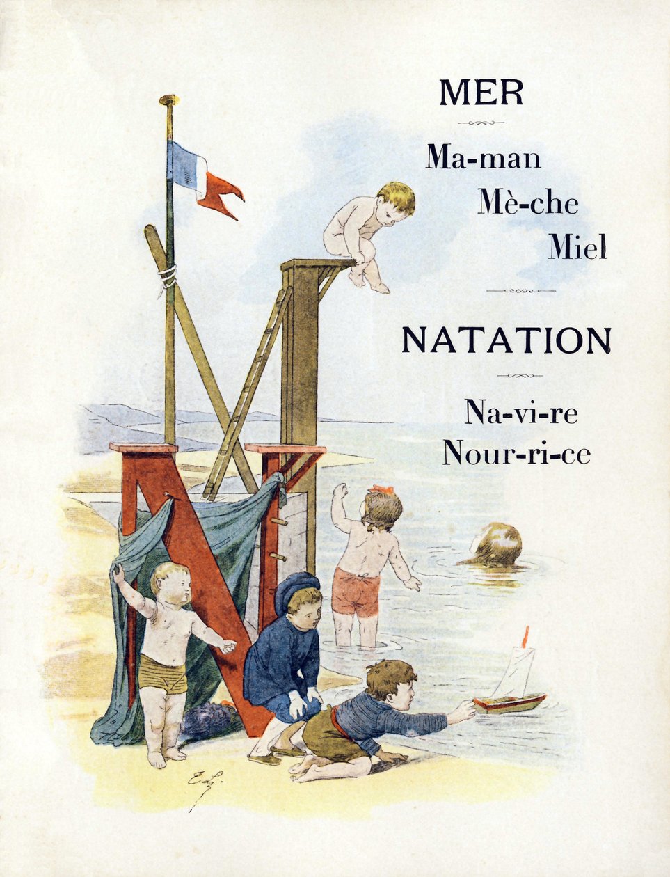 Children at the Beach by Timoleon Marie Lobrichon