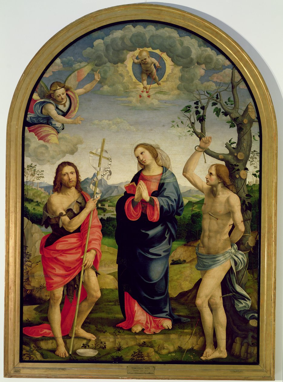 The Virgin with Saints Sebastian and John the Baptist by Timoteo Viti