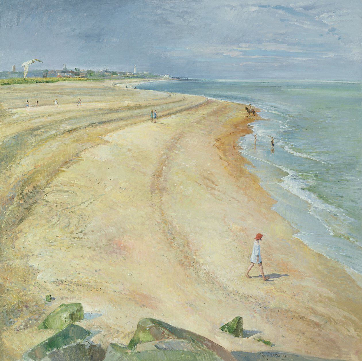 The Curving Beach, Southwold, 1997 by Timothy Easton