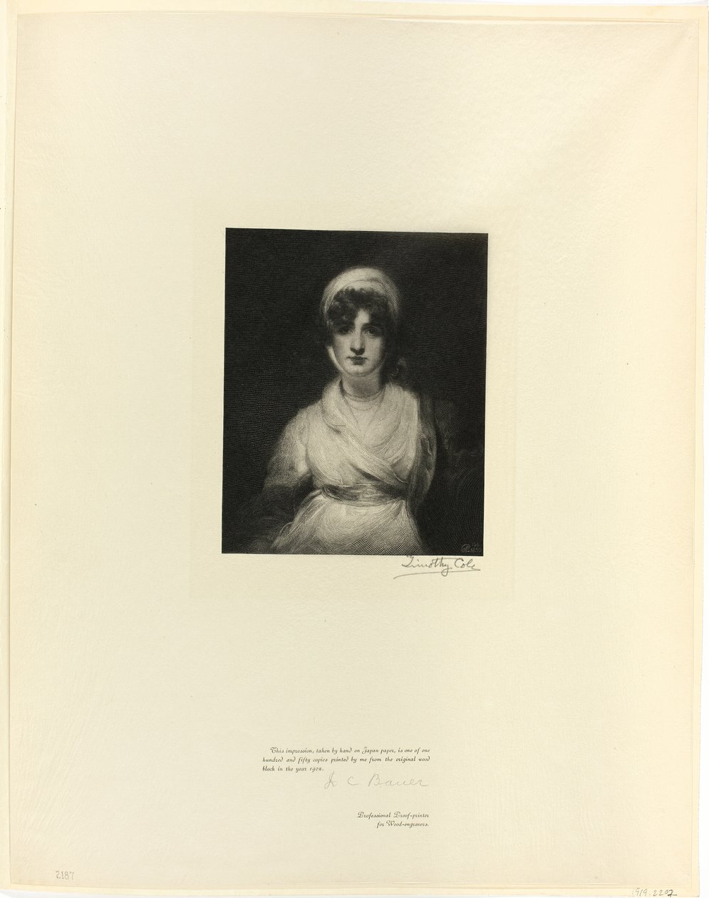 Portrait of Mrs. Siddons, from Old English Masters by Timothy Cole